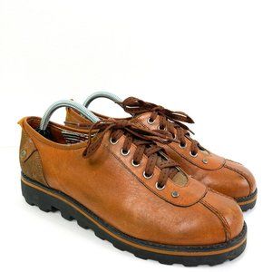 London Underground Brown Leather Oxford Women's 10 90s Y2K Distressed